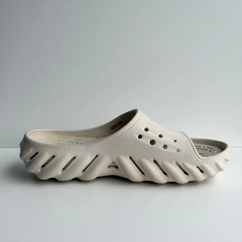 Crocs Echo Slide Men Size 12 Cream Ivory Sporty Streetwear Comfort Sandals